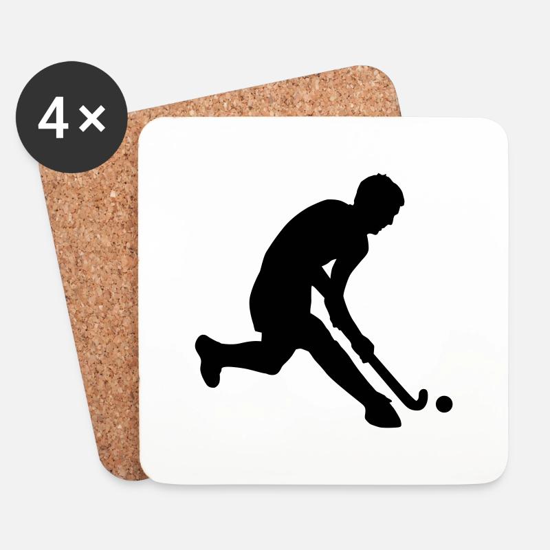 herrenhockey_1c - Untersetzer (4er-Set) - Weiß
