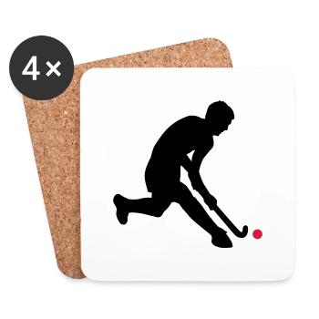 herrenhockey_c_2c - Untersetzer (4er-Set) - Weiß - Vorne