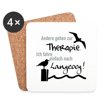 Therapie Langeoog - Untersetzer (4er-Set) - Weiß - Vorne