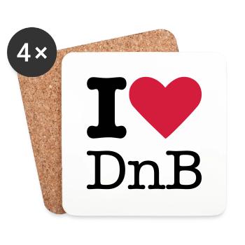 I Love DnB - Untersetzer (4er-Set) - Weiß - Vorne