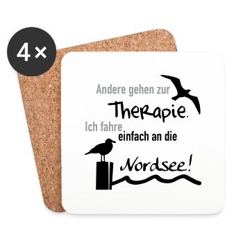 Therapie Nordsee - Untersetzer (4er-Set) - Weiß - Vorne