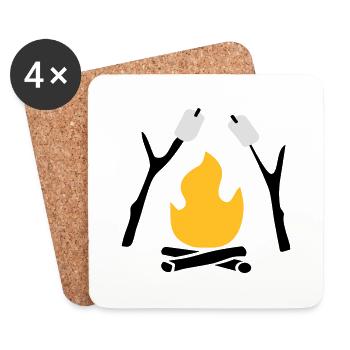 Lagerfeuer - Dessous de verre (lot de 4) - blanc - Devant
