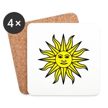 Sun Face - Coasters (set of 4) - white - Front