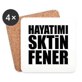 Hayatimi Sktin Fener - Untersetzer (4er-Set) - Weiß - Vorne