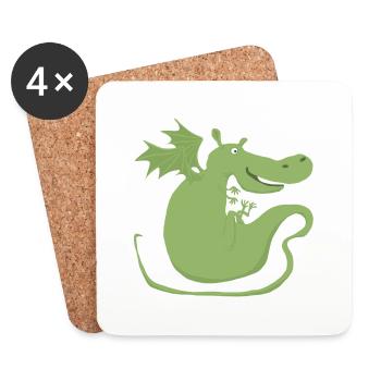 Drache - Untersetzer (4er-Set) - Weiß - Vorne