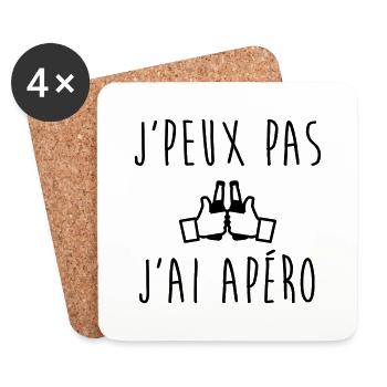 J'peux pas j'ai apéro - Dessous de verre (lot de 4) - blanc - Devant