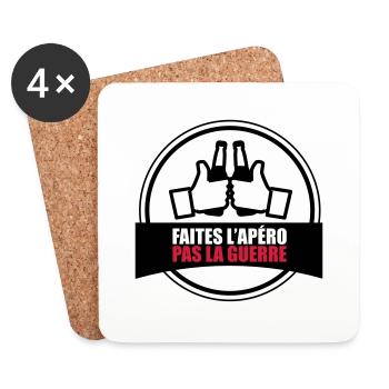 Faites l'apéro - Dessous de verre (lot de 4) - blanc - Devant