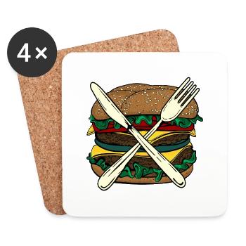 Burger X - Coasters (set of 4) - white - Front