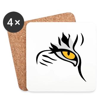 Œil-Lynx - Dessous de verre (lot de 4) - blanc - Devant