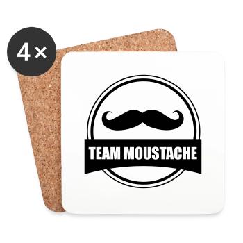 team moustache - Dessous de verre (lot de 4) - blanc - Devant