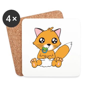 Baby Fox - Coasters (set of 4) - white - Front