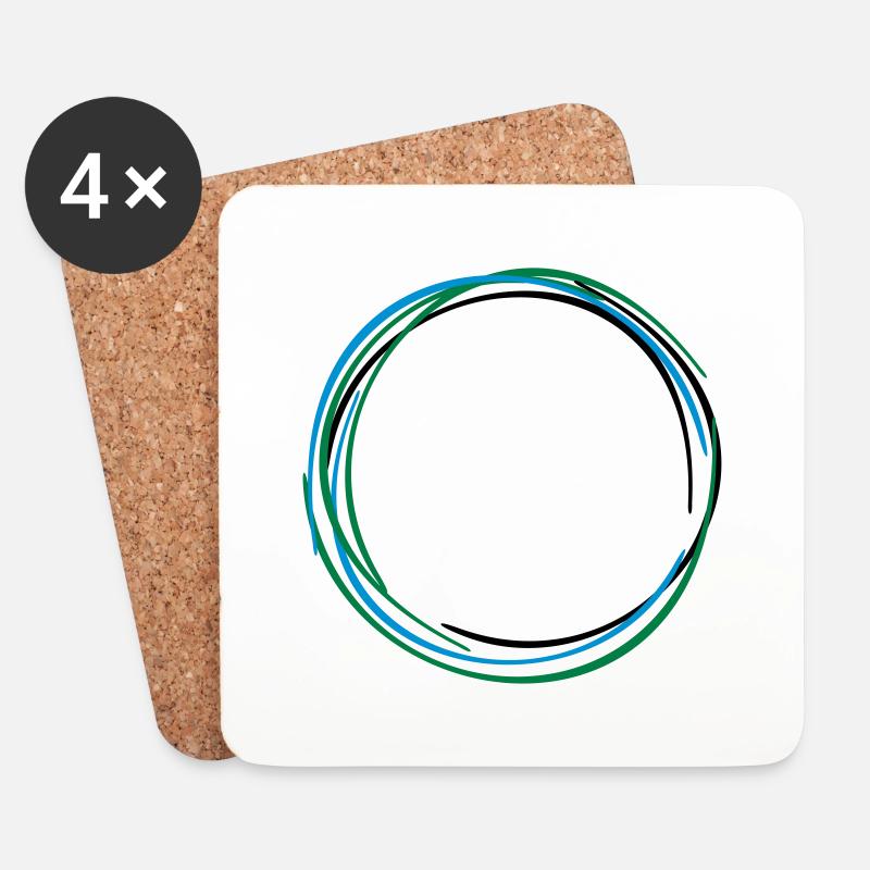 Ring Kreis Circle Zirkel 3 - Untersetzer (4er-Set) - Weiß