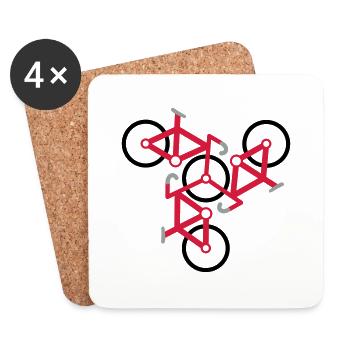 Roadbike Triplett - Untersetzer (4er-Set) - Weiß - Vorne