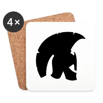 spartan helmet 1c - Coasters (set of 4) - white - Front