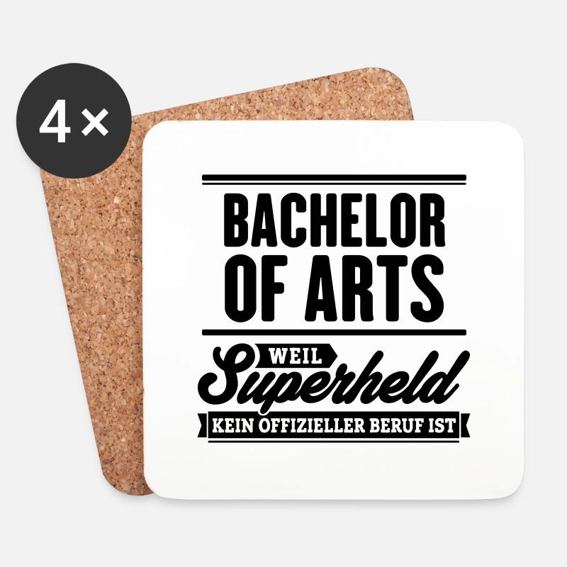 Superheld Bachelor of Arts - Untersetzer (4er-Set) - Weiß