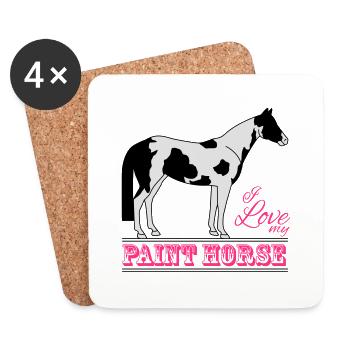 I love my paint horse - Dessous de verre (lot de 4) - blanc - Devant