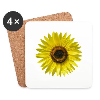 Sonnenblume Sommer summer glücklich sunflower - Untersetzer (4er-Set) - Weiß - Vorne