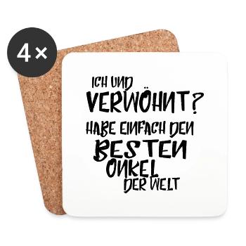 ich und verwöhnt habe nur den besten Onkel der wel - Untersetzer (4er-Set) - Weiß - Vorne