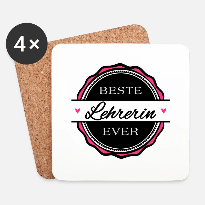 Beste Lehrerin ever - Untersetzer (4er-Set) - Weiß