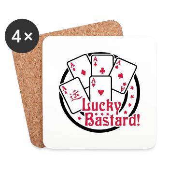 Lucky Bastard (Gambling) 02 - Coasters (set of 4) - white - Front