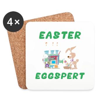 Eggspert Pâques - Dessous de verre (lot de 4) - blanc - Devant