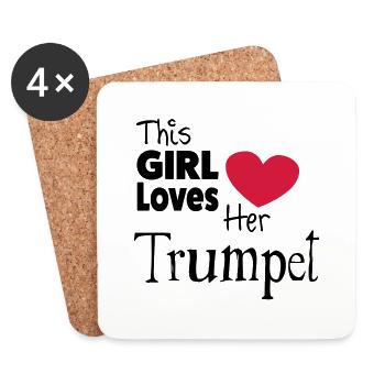 This Girl Loves Her Trumpet - Coasters (set of 4) - white - Front