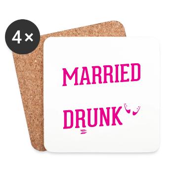 JGA - SHE IS GETTING MARRIED TEAM - Coasters (set of 4) - white - Front