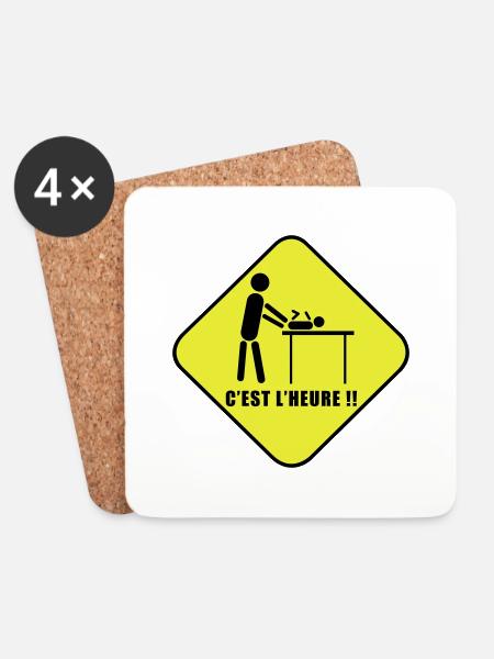 Schichtarbeit - Untersetzer (4er-Set) - Weiß