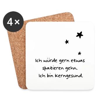 Ich bin kerngesund - Untersetzer (4er-Set) - Weiß - Vorne