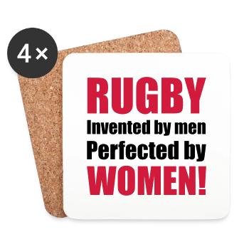 rugby - Dessous de verre (lot de 4) - blanc - Devant