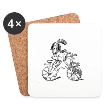 Napoleon Fahrrad fahren - Untersetzer (4er-Set) - Weiß - Vorne