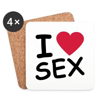 i_love_sex_2c - Dessous de verre (lot de 4) - blanc - Devant