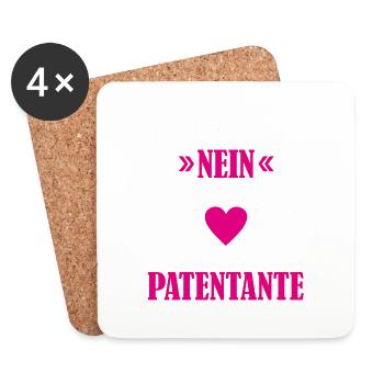 Ich muss nicht nein sagen ich bin die Patentante - Untersetzer (4er-Set) - Weiß - Vorne