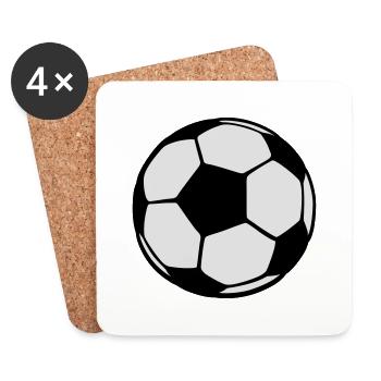 Ballon de foot - Dessous de verre (lot de 4) - blanc - Devant