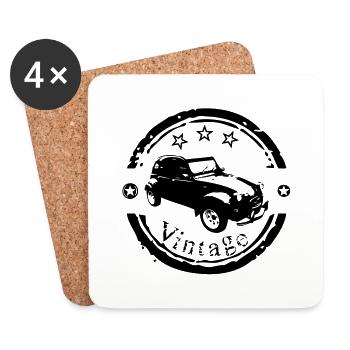 Vintage old car ancienne4 - Coasters (set of 4) - white - Front