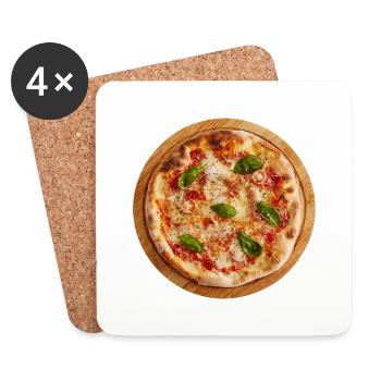 margherita nourriture pizza pizzeria manger - Dessous de verre (lot de 4) - blanc - Devant