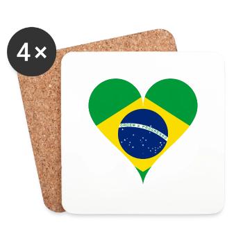 I love Brazil - Coasters (set of 4) - white - Front