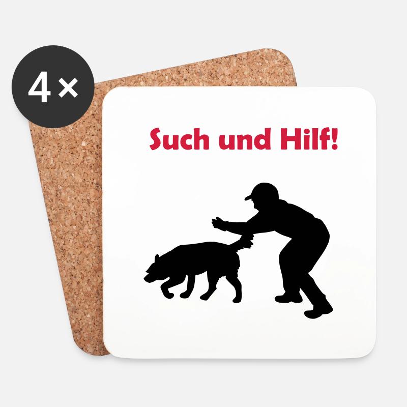 such_und_hilf_cb - Untersetzer (4er-Set) - Weiß