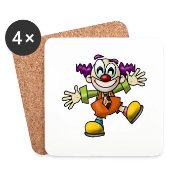 clown harlekin hofnarr kasper komiker narr witzbol - Untersetzer (4er-Set) - Weiß - Vorne