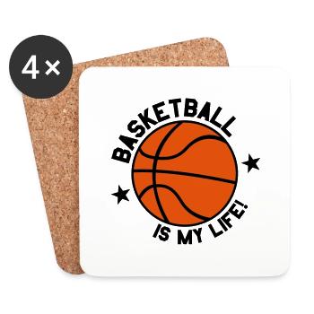 basketball_is_my_life__f2 - Dessous de verre (lot de 4) - blanc - Devant