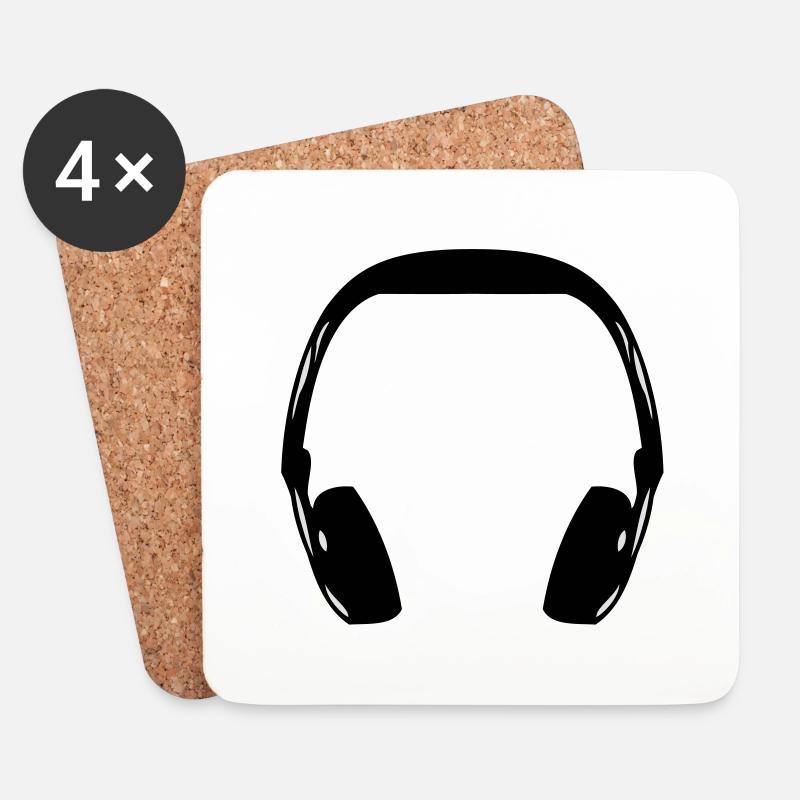 headphone - Untersetzer (4er-Set) - Weiß