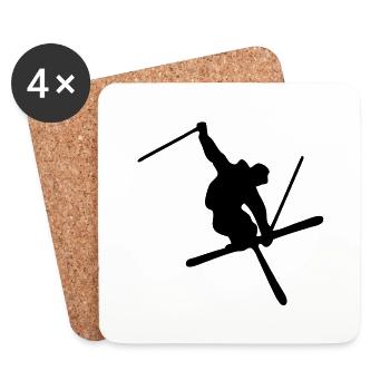 Freestyle Skier - Untersetzer (4er-Set) - Weiß - Vorne
