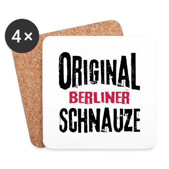 Berliner Schnauze Berlin Berlinerin Lustig Sprüche - Untersetzer (4er-Set) - Weiß - Vorne