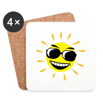 sun_shine_cool_f3 - Dessous de verre (lot de 4) - blanc - Devant