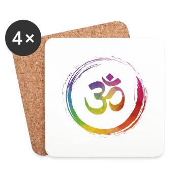 Yoga colorful Chakra OM - Untersetzer (4er-Set) - Weiß - Vorne