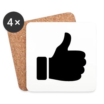 Thumbs up - Coasters (set of 4) - white - Front