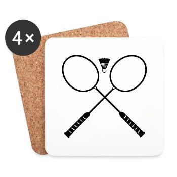 badminton_play_f1 - Coasters (set of 4) - white - Front