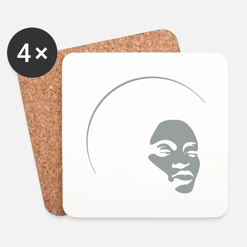 Afrolook - Untersetzer (4er-Set) - Weiß
