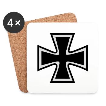 Maltese cross - Croix de Malte (MC1) - Dessous de verre (lot de 4) - blanc - Devant