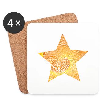 Orange Star - Untersetzer (4er-Set) - Weiß - Vorne